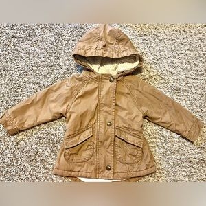 Like new unisex Old navy sherpa, lined warm jacket, coat, tan